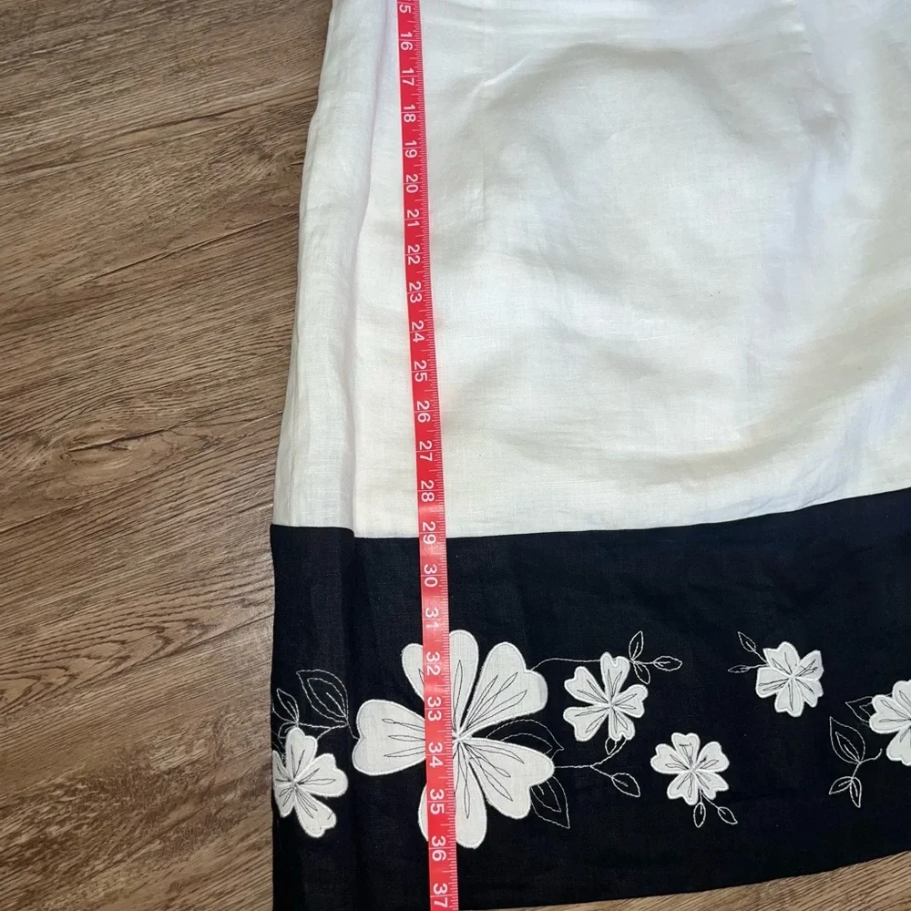 Jones New York Dress- White with Floral Seam Size: 12  PTP: 20" L: 37" - Picture 6 of 9